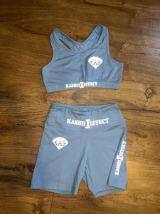 2pc Light Blue Bra + Short Set